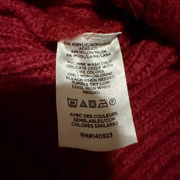 Loft large cable knit sweater women’s sienna orange brown burgundy wool blend - Picture 9 of 9